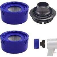 3 Pcs Kit de Post-Filtre pour Aspirateur Dyson V7 V8 Absolute, Dyson Pièces Détachées avec Couvercle Arrière Moteur (3)