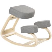 Tabouret à genoux ergonomique réglable avec coussin – gris