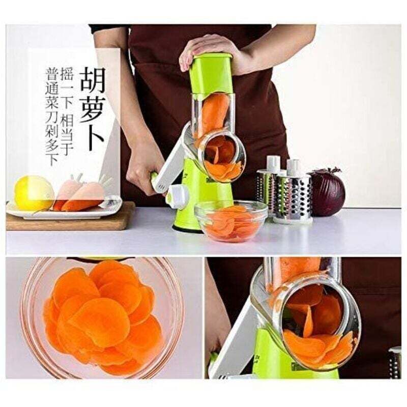 Râpe à Fromage Rotative 3 En 1 Manuelle - Pour Fromage, Légumes Et Noix - Avec Récipient Transparent, Poignée Ergonomique