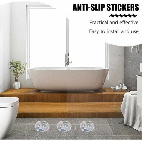 Lot De 6 Autocollants Antidérapants Pour Baignoire Motif Galets Marron - Sécurité Et Décoration Pour Salle De Bain
