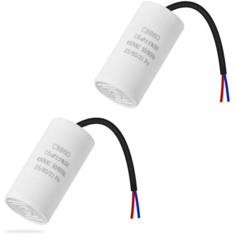 Condensateur de démarrage CBB60 16 µF 50/60 Hz, condensateur moteur, condensateur microfarad avec fil
