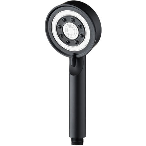 Pommeau de douche haute pression économe en eau et anticalcaire, avec 5 modes de jet, facile à installer (brume noire) (1/5)