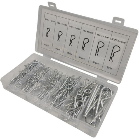 Kit de 150 goupilles fendues, goupilles fendues, jeu de goupilles en acier inoxydable, ressorts de fixation pour voitures, mécaniciens, ateliers, garages, appareils électroménagers (1/5)