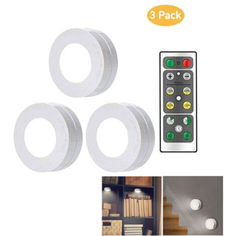 Lot de 3 lampes LED pour placard avec télécommande, lampes LED tactiles sans fil pour placard, lampe tactile pour placard, veilleuse LED pour chambre et dressing. (1/5)