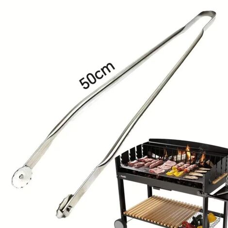 2 Pièces Pince Barbecue à Roulette 38cm - Pince Saucisse Rotative Inox Pour Grillades Parfaites