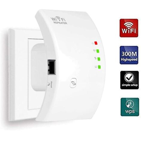 Répéteur WiFi Amplificateur WiFi Puissant N300,2.4GHz WiFi Repeteur avec 1 Port Ethernet,Intégrées Norme IEEE 802.11 b/g/n,Compatible avec Tous Les Routeurs,Facile à Installation (1/5)
