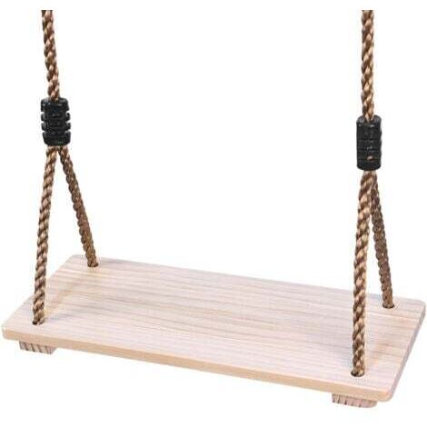 Balançoires en bois pour enfants et adultes, sièges de balançoire en bois réglables, balançoires extérieures, aires de jeux intérieures et extérieures pour enfants et adultes (1/2)