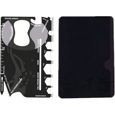 Multi Tool,18 en 1 Carte Multifonction Porte-outil en Acier inoxydable Multi-outils Outils de Poche Gadget Ouvre-bouteilles Hommes Camping en Plein Air Accessoires de Bricolage (1/5)