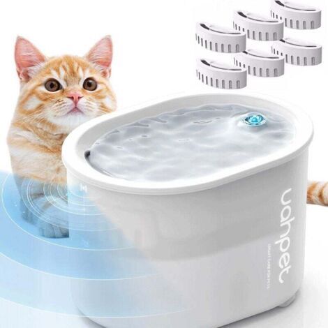 Fontaine à Boire pour Chat 2L, Fontaine pour Animaux Super Silencieuse avec Lumières LED, Filtration Multiple, Trois modes de débit d'eau, Empêcher la Combustion à Sec Pendant 150ciel Fontaine sans fi (1/5)