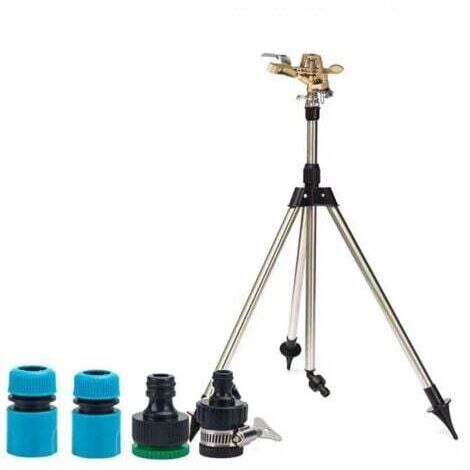 Arroseur sur Trépied,Arroseur Oscillant,Pistolet arrosage Jardin,Arroseur de Jardin sur trépied télescopique en Laiton,Rotatifs Automatiques À 360 Degrés pour Cour, Jardin, pelouse (1/4)