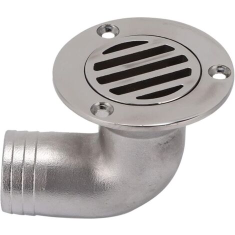 Drain de plancher de pont de bateau, dalots de drainage de pont en acier inoxydable marin 316 à 90 degrés de 1-1/2 pouce (38 mm), dalots de drainage de pont à travers la coque du bateau (1/5)