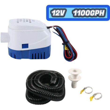Kit de plomberie de pompe de cale, pompe de cale automatique submersible intégrée et kit d'installation DC12V 1100 GPH pompe de cale pour yachts de camping-car (1/5)