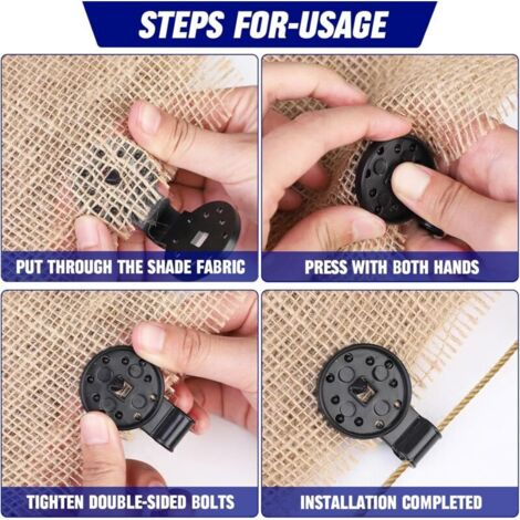 50 Pièces Clips Plastiques Épaissis Pour Toile Ombrage - Clips Fixation Filet Avec Œillet