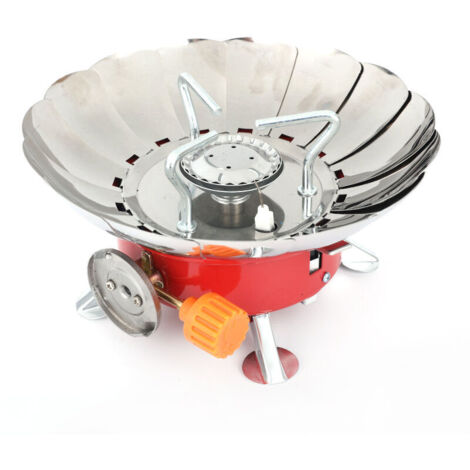 Mini brûleur à gaz d'extérieur, Mini cuisinière à gaz pliable Portable 2800W, cuisinière de camping à gaz, coupe-vent, avec allumage piézo (1/5)