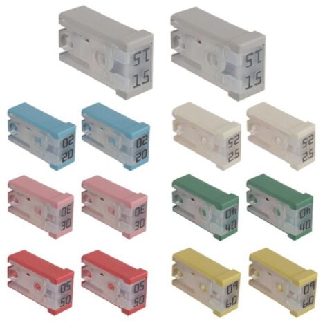 Kit de 14 mini fusibles à cartouche fendus pour automobile MCASE 15A 20A 25A 30A 40A 50A 60A 32V