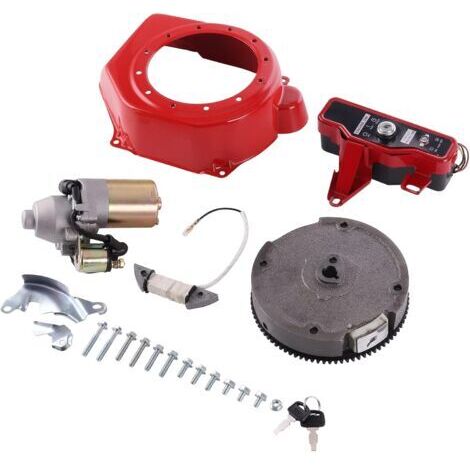 Kit de démarreur de moteur 5,5 HP 6,5 HP pour Honda GX200 6,5 HP GX160 5,5 HP Démarreur de moteur avec volant solénoïde et boîtier de commutation à clé avec bobine de charge à clé (1/4)