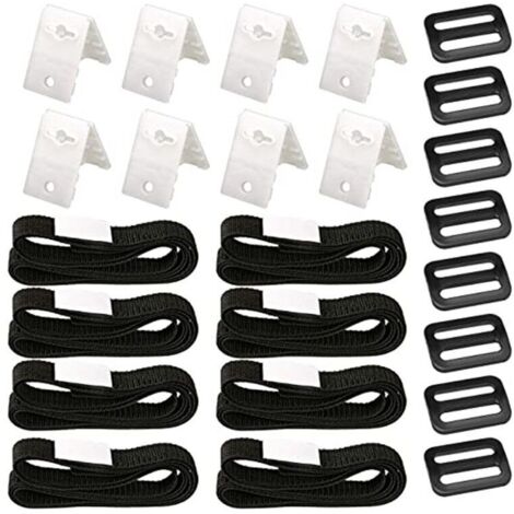 Kit de fixation de rouleau de couverture de piscine solaire, paquet de 8, sangles de fixation de rouleau de couverture de piscine pour la fixation universelle des rouleaux de couverture de piscine au (1/5)