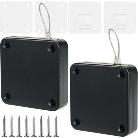 2 pièces Ferme Porte Automatique,Ferme-Porte Avec Cordon,Domicile Ferme Porte Multifonctionnel Ferme Porte à Capteur Automatique Sans Poinçon Automatic Door Closer,pour Intérieur, Maison (1/5)