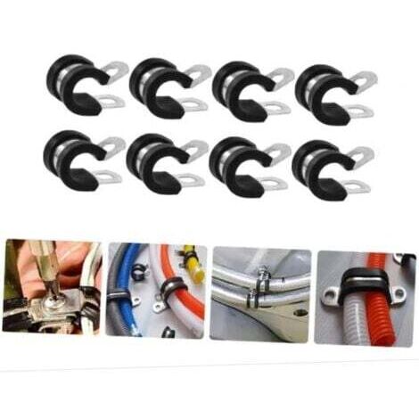 Colliers de fixation de tubes P-Clips de serrage avec insert en caoutchouc choix: Ø 50mm / Band 15mm, 8 Pièces (1/4)