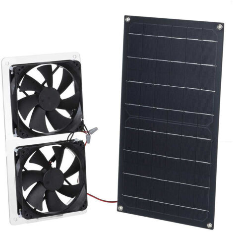 Kit de ventilateur à panneau solaire, 100 W, résistant aux intempéries, avec ventilateur CC pour petits poulaillers, serres, abris de jardin, maisons pour animaux, échappement de fenêtre