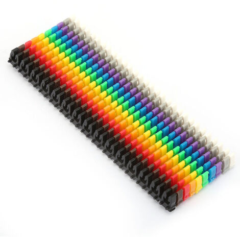 Repère Fil Electrique Marqueur de Câble de 09 Numéro Repère Clips de Fil Numérique en Plastique Étiquette du Tube de Fil de Câble Colorés (150 pièces 1,5 mm²)