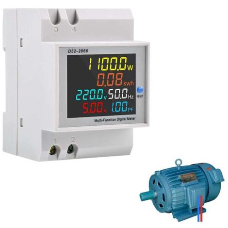 Compteur d'énergie monophasé Compteur d'électrique numérique AC 40-300V 100A Compteur Electrique 1 phasé Wattmètre Rail DIN Mètre Watt KWh Compteur Type CT (1/5)