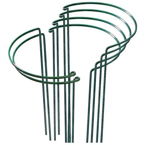 Lot de 6 Piquets de Support pour Plantes en Métal Anneau de Jardin pour Pivoine, Tomate, Rose, Facile à Utiliser et à Ranger (21 35cm) (1/5)