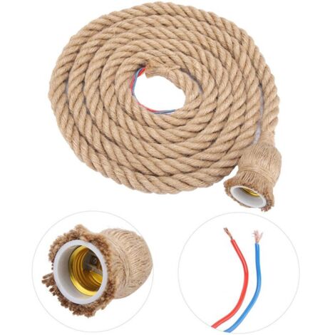 Suspension Corde De Chanvre, Luminaire Suspendu En Corde De Chanvre Vintage, Lampe Suspendue De Style Industriel Rétro Plafonnier Corde De Jute Pour