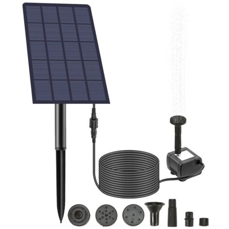 Pompe de Fontaine Solaire, Fontaine Solaire pour l'extérieur, Fontaine de Jardin, Pompe à Eau pour Bain d'oiseaux, Fontaine à énergie Solaire, Fontaine Solaire 2,5 W 160L/H pour étangs, Jardin