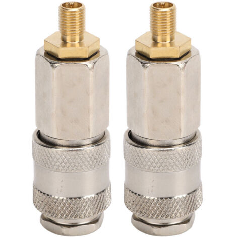 Adaptateurs de compresseur d'air portables, filetage mâle en acier robuste à Valve, coupleur à connecteur rapide 3 en 1 pour gonfleur de pneus, paquet de 2 (1/5)