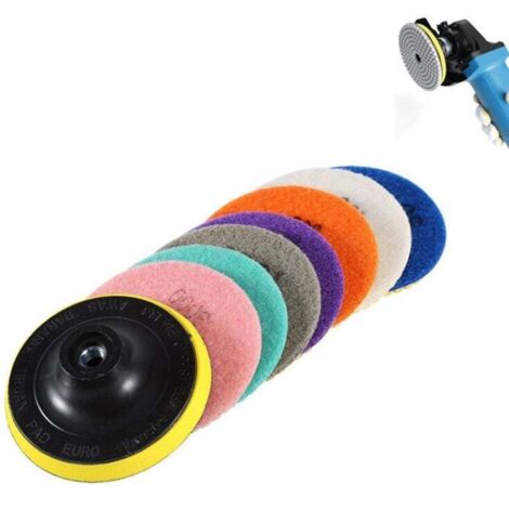 Disque de Polissage Diamant, 8 Pcs 4 pouces (100mm,Tampons de Polissage Béton, Granit Marbre Polissage avec Pads, pour Machine à polir (1/5)