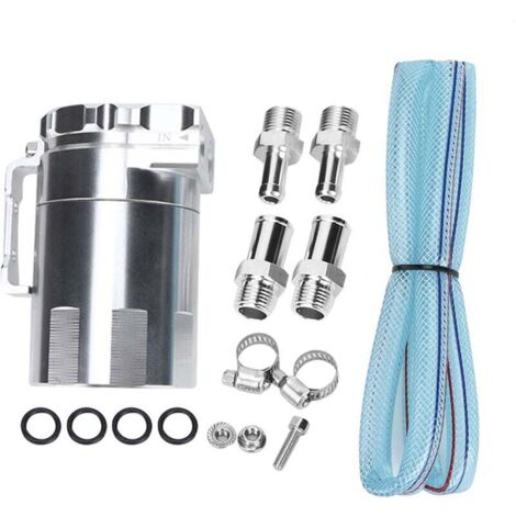 Jeffergarden Accessoires de modification de voiture de réservoir de réservoir de réservoir d'huile de moteur en aluminium (argent) (1/5)