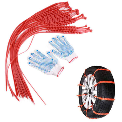 Chaînes à Neige pour Voiture, 20 PCS Chaînes de Pneus d’hiver Réglables Universelles avec gants pour la Traction d’urgence de Boue de Neige de Sable (1/5)