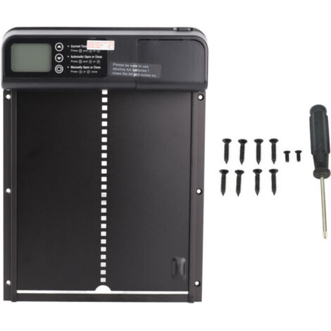 Porte Automatique pour Poulailler, Alliage d'aluminium Affichage LED avec Minuterie pour Volaille Fermier 12,6 X 9,6 Pouces (1/5)