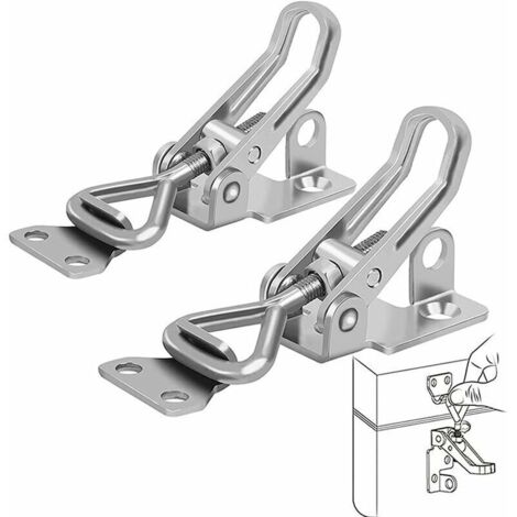 Loquet Bascule Fer en métal,2 Pièces Loquet à Bascule Métal,Fermeture Levier,Pas de Rouille,Fixation Solide,Pince Loquet Loquet Bascule,pour Fixation et Serrage des Valises d'Armoires Porte (1/5)