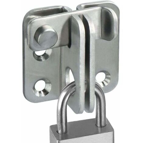 Serrure de porte coulissante cadenas moraillon loquet de porte loquet crochet antivol, finition inox brossé (1/5)