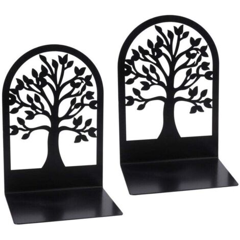 2 Pièces Serre-Livres, Serre-Livres Pour Contenir Des Livres, Serre-Livres Décoratifs, Porte-Livres Pour La Maison, L'École Ou Le Bureau, Serre-Livres En Métal Lourd. Serre-Livres Pour Étagères Noir (1/5)