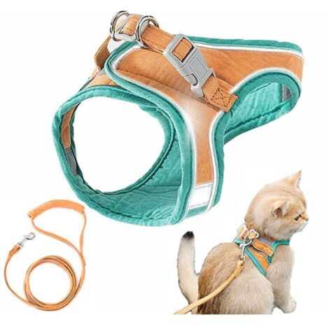 Harnais et laisse pour chat, veste de marche confortable pour chat avec laisse, laisse de style gilet pour chat, anti-fuite, laisse spéciale pour chats qui marchent