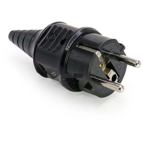 Prise electrique male Fiche electrique 250V 16A Prises Males pour Câble 6 - 16mm Protection IP44 Adaptée à Intérieur Fiches de Rechange Noir 2 Pièces (1/5)