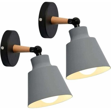 Set aus Vintage-Industrie-Wandleuchten, E27-Deckenleuchten, verstellbar, Metall, für den Innenbereich, Retro-Stil, für Schlafzimmer, Küche, Restaurant (grau) (1/5)