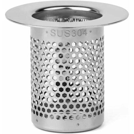 Badsieb, 5 cm Edelstahl-Haarfilter, Küchenspülen-Abflussstopfen, Abflusssieb, für Bad und Balkon (1/5)