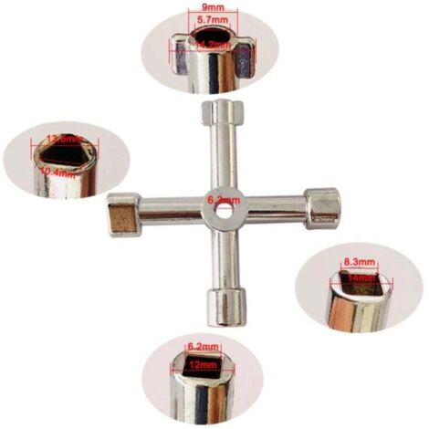 Waziaqoc 4-in-1 Multifunktionsschlüssel (2 Stück) – Universell Für Wasserzähler, Gasventile, Aufzug & Mehr