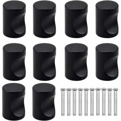 Set mit 10 schwarzen Schubladengriffen, Möbelknöpfen, runden Einloch-Schubladenknöpfen, modernen Türknöpfen, Möbelgriffen für Schränke, Küchen und Kinderzimmer (1/5)