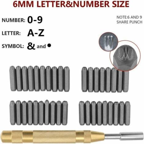 Ensemble de poincons chiffres et lettres 5/16'' 3/8'' (6611