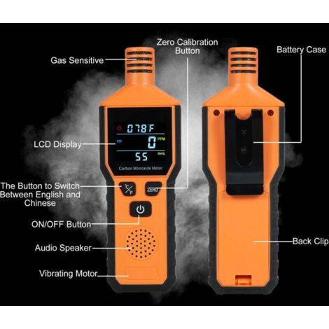YZIF Le Moniteur détecteur de monoxyde de Carbone, Alarme de monoxyde de Carbone Portable, Alarme de monoxyde de Carbone Domestique, Conforme à la Norme EN50291 YZIF Le Moniteur détecteur de monoxyde de Carbone, Alarme de monoxyde de Carbone Portable, Alarme de monoxyde de Carbone Domestique, Conforme à la Norme EN50291