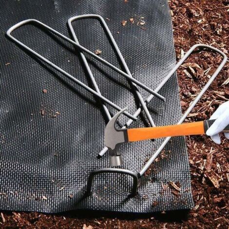 50 Piquets U Galvanisés 15cm - Fixation Gazon Artificiel, Tente, Paillage & Jardin Anti-Rouille