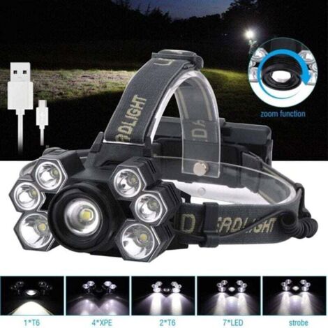 Bandeau de sport LED - Lampe frontale rechargeable USB - 4 LED - Avec lumière étanche et clignotante - Haute stretch multicolore - Unisexe - Pour enfants Bandeau de sport LED - Lampe frontale rechargeable USB - 4 LED - Avec lumière étanche et clignotante - Haute stretch multicolore - Unisexe - Pour enfants
