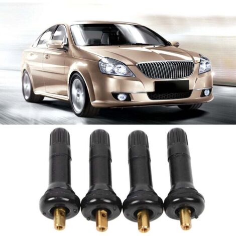 Lot de 4 tiges de valve de pneu TPMS en caoutchouc encliquetables - Système de surveillance de