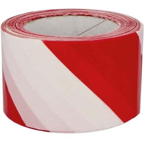 Ruban de marquage de zone rouge et blanc - 70 mm x 33 m, ruban de marquage d'avertissement pour délimiter les espaces et les avertissements NPTERBL