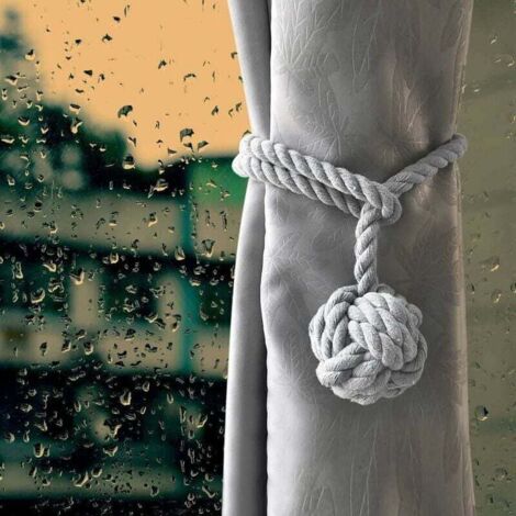 Embrasses Pour Rideaux – Paire De 2, Style Tissé – Sans Perçage, Fixation Aimantée – Pour Voilages Et Rideaux épais